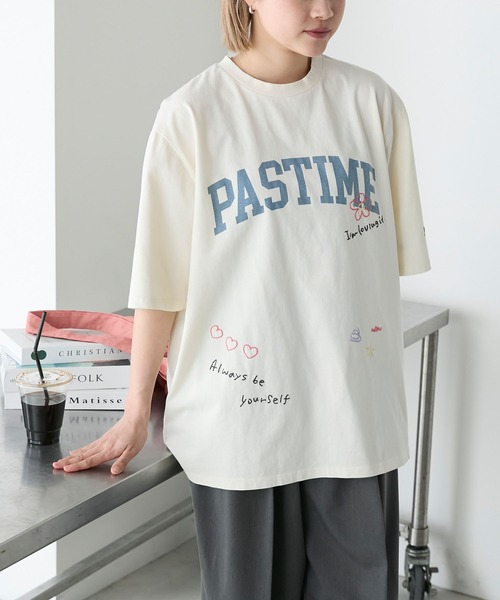 forksy.(フォルクシー)の「【forksy.】落書き刺繍ピグメントビッグTシャツ(Tシャツ/カットソー・レディース・チャコール/ネイビー/アイボリー・FREE)」の5枚目の写真