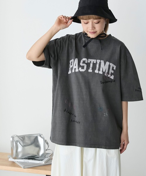 forksy.(フォルクシー)の「【forksy.】落書き刺繍ピグメントビッグTシャツ(Tシャツ/カットソー・レディース・チャコール/ネイビー/アイボリー・FREE)」の19枚目の写真