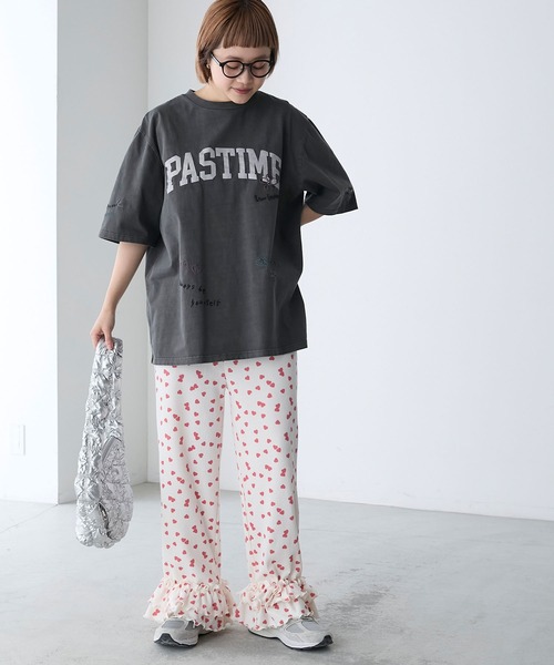 forksy.】落書き刺繍ピグメントビッグTシャツ forksy.│MONO-MART