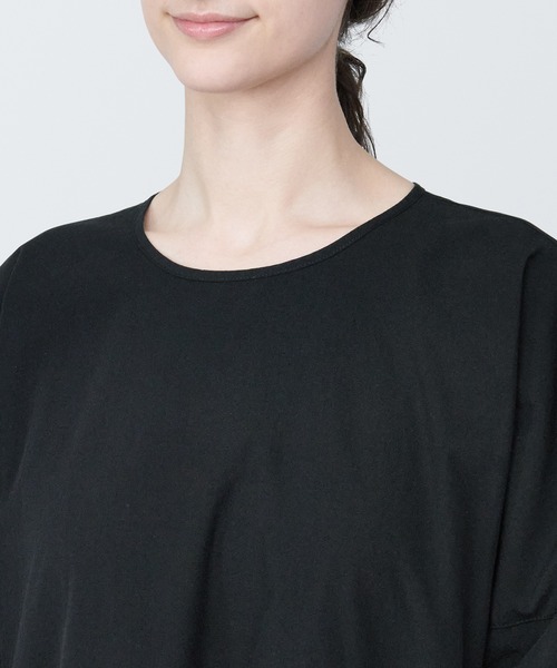 無印良品（ムジルシリョウヒン）の「婦人　涼感　ブロードプルオーバー半袖ワンピース（ワンピース・レディース・オレンジ系5/ブルー系5/ブラック・S/XL/L/M/XS）」の7枚目の写真