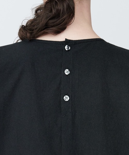 無印良品（ムジルシリョウヒン）の「婦人　涼感　ブロードプルオーバー半袖ワンピース（ワンピース・レディース・オレンジ系5/ブルー系5/ブラック・S/XL/L/M/XS）」の9枚目の写真