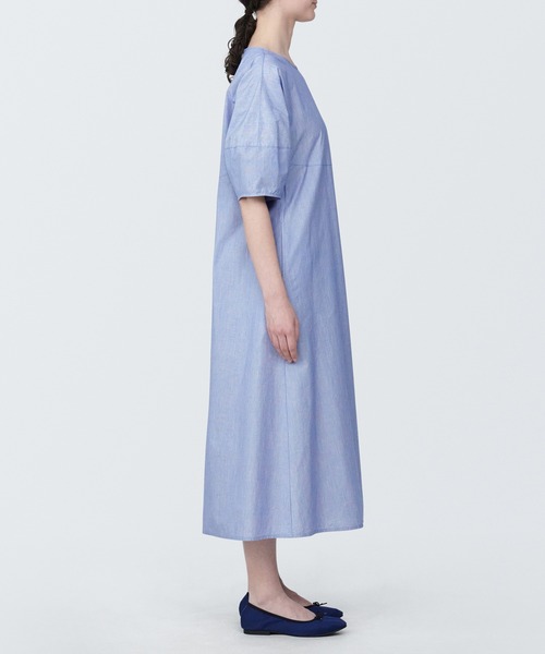 無印良品（ムジルシリョウヒン）の「婦人　涼感　ブロードプルオーバー半袖ワンピース（ワンピース・レディース・オレンジ系5/ブルー系5/ブラック・S/XL/L/M/XS）」の13枚目の写真