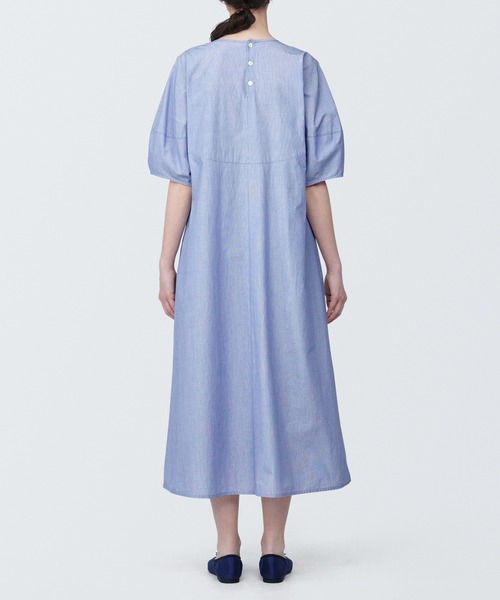 無印良品（ムジルシリョウヒン）の「婦人　涼感　ブロードプルオーバー半袖ワンピース（ワンピース・レディース・オレンジ系5/ブルー系5/ブラック・S/XL/L/M/XS）」の14枚目の写真