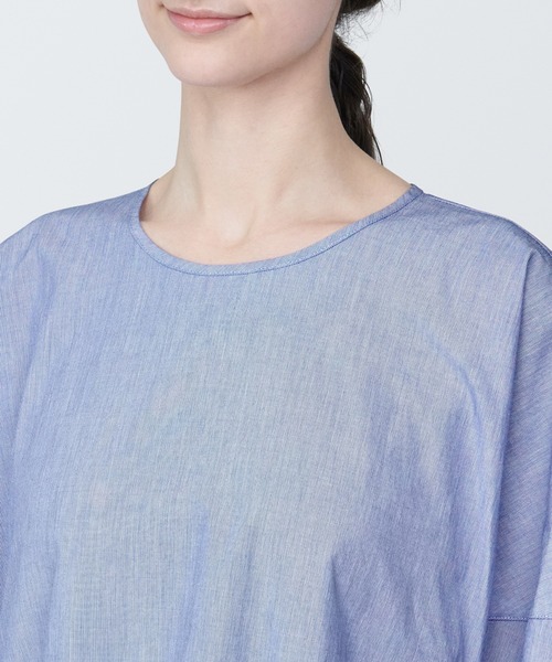 無印良品（ムジルシリョウヒン）の「婦人　涼感　ブロードプルオーバー半袖ワンピース（ワンピース・レディース・オレンジ系5/ブルー系5/ブラック・S/XL/L/M/XS）」の15枚目の写真