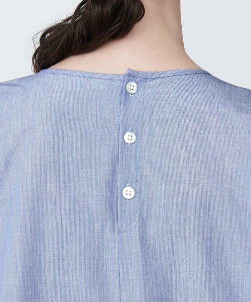 無印良品（ムジルシリョウヒン）の「婦人　涼感　ブロードプルオーバー半袖ワンピース（ワンピース・レディース・オレンジ系5/ブルー系5/ブラック・S/XL/L/M/XS）」の17枚目の写真