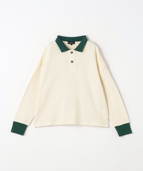 green label relaxing(グリーンレーベルリラクシング)の「TJ ハニカム 配色 ポロシャツ 100cm-130cm(ポロシャツ・キッズ・ブラック/オフホワイト・100cm/120cm/130cm/110cm)」の1枚目の写真