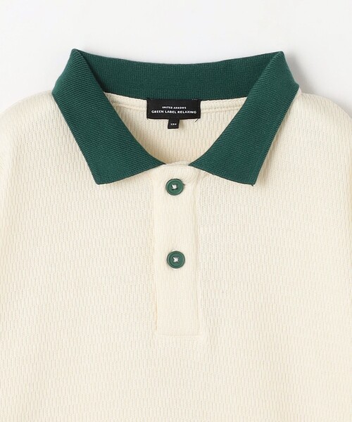 green label relaxing(グリーンレーベルリラクシング)の「TJ ハニカム 配色 ポロシャツ 100cm-130cm(ポロシャツ・キッズ・ブラック/オフホワイト・100cm/120cm/130cm/110cm)」の8枚目の写真