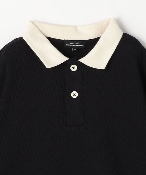 green label relaxing(グリーンレーベルリラクシング)の「TJ ハニカム 配色 ポロシャツ 100cm-130cm(ポロシャツ・キッズ・ブラック/オフホワイト・100cm/120cm/130cm/110cm)」の13枚目の写真