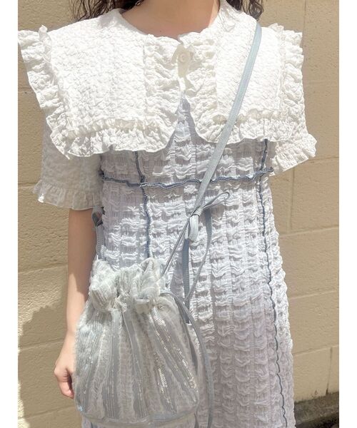 merry jenny（メリージェニー）の「ぽこぽこミニキャミワンピース（ワンピース・レディース・ブルー/アイボリー/ブラック・FREE）」の11枚目の写真