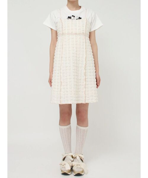 merry jenny（メリージェニー）の「ぽこぽこミニキャミワンピース（ワンピース・レディース・ブルー/アイボリー/ブラック・FREE）」の7枚目の写真