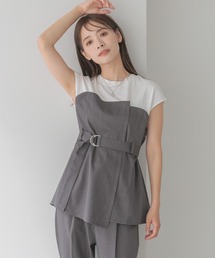 mysty woman | ［追加1］ビスチェドッキングプルオーバー　113889(Tシャツ/カットソー)