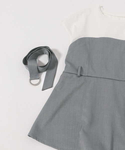 mysty woman（ミスティウーマン）の「［追加1］ビスチェドッキングプルオーバー　113889（Tシャツ/カットソー・レディース・ブルー/ダークブラウン/ベージュ/チャコールグレー/ライトベージュ・FREE）」の19枚目の写真