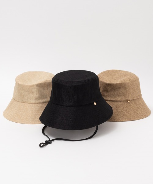 HusHusH（ハッシュアッシュ）の「HusHusH ハッシュアッシュ サイズ調整可能 ギマハット バケットハット（ハット・レディース・ブラック/ブラウン/ベージュ・フリー）」の11枚目の写真