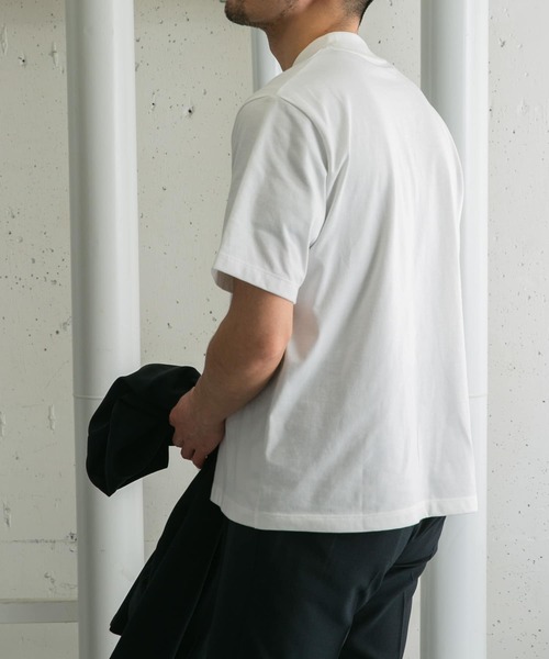 URBAN RESEARCH ROSSO MEN（アーバンリサーチロッソメン）の「『XLサイズあり』JAPAN FABRIC クルーネックTシャツ（Tシャツ/カットソー・メンズ・ネイビー/ホワイト/チャコールグレー・MEDIUM/LARGE/X-LARGE）」の6枚目の写真