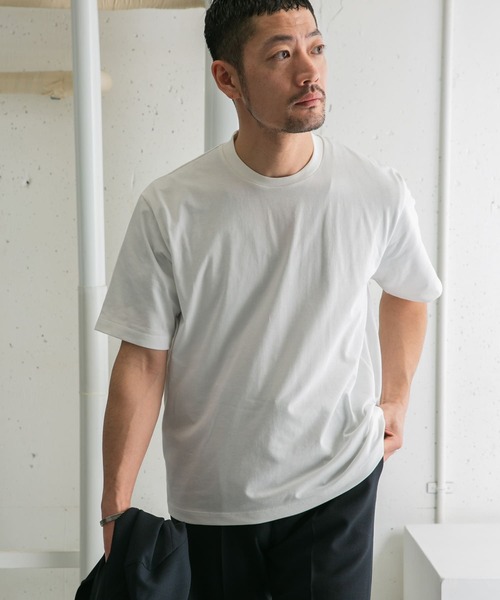URBAN RESEARCH ROSSO MEN（アーバンリサーチロッソメン）の「『XLサイズあり』JAPAN FABRIC クルーネックTシャツ（Tシャツ/カットソー・メンズ・ネイビー/ホワイト/チャコールグレー・MEDIUM/LARGE/X-LARGE）」の9枚目の写真