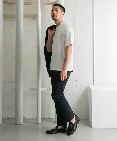 URBAN RESEARCH ROSSO MEN（アーバンリサーチロッソメン）の「『XLサイズあり』JAPAN FABRIC クルーネックTシャツ（Tシャツ/カットソー・メンズ・ネイビー/ホワイト/チャコールグレー・MEDIUM/LARGE/X-LARGE）」の11枚目の写真