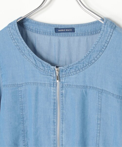 VENCEEXCHANGE（ヴァンスエクスチェンジ）の「デニムクルーネックブルゾン（デニムジャケット・レディース・ブルー/ブルー系/ダークネイビー・FREE）」の13枚目の写真