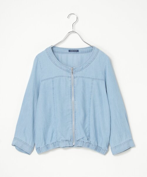 VENCEEXCHANGE（ヴァンスエクスチェンジ）の「デニムクルーネックブルゾン（デニムジャケット・レディース・ブルー/ブルー系/ダークネイビー・FREE）」の19枚目の写真