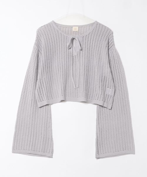 apres jour clair（アプレジュールクレア）の「【apres jour clair】スキッパーメッシュニット【ZOZOTOWN限定アイテム】（ニット/セーター・レディース・アイボリー/ピンクベージュ/サックスブルー・X-LARGE/フリー）」の9枚目の写真