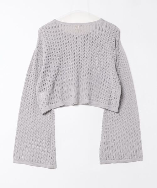 apres jour clair（アプレジュールクレア）の「【apres jour clair】スキッパーメッシュニット【ZOZOTOWN限定アイテム】（ニット/セーター・レディース・アイボリー/ピンクベージュ/サックスブルー・X-LARGE/フリー）」の4枚目の写真