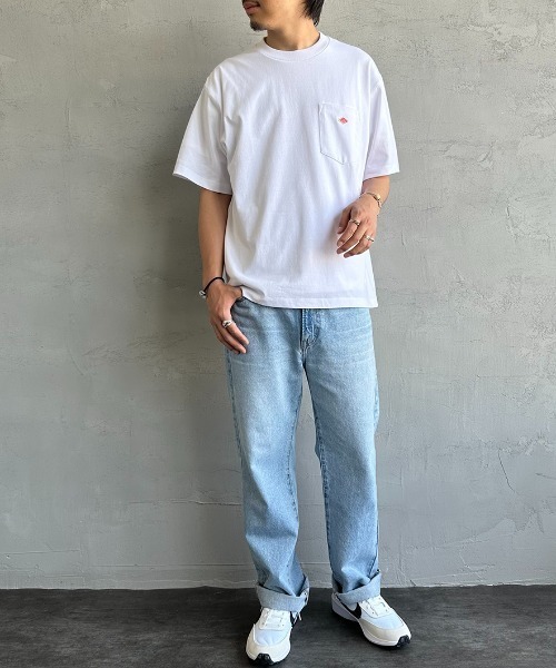 DANTON（ダントン）の「[DANTON/ダントン] ワンポイントロゴ ポケットTシャツ（Tシャツ/カットソー・レディース・イエロー/ネイビー/ホワイト/ピンク/チャコールグレー/ダークグリーン/ブラック/グレイッシュベージュ/アイボリー/サックスブルー・M/L/XL/S/XXL/S size/XS size/M size）」の13枚目の写真