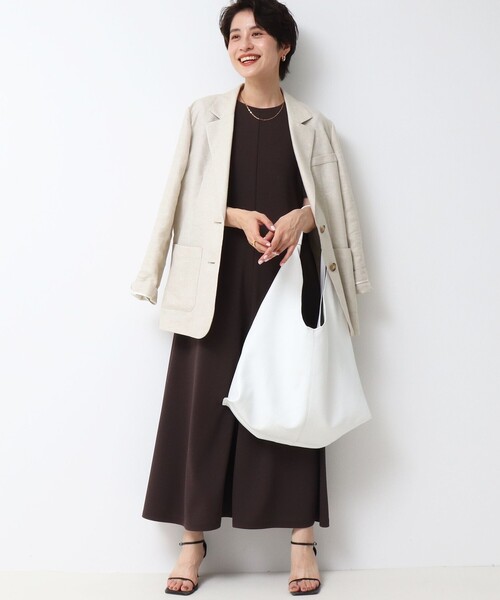 NOLLEY’S Sophi(ノーリーズソフィ)の「《セットアップ対応》ラメリネンライトオーバージャケット(テーラードジャケット・レディース・グレー/ベージュ・36/38)」の7枚目の写真
