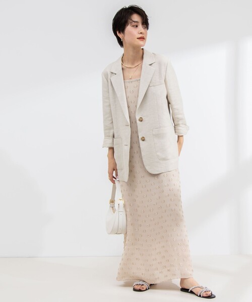 NOLLEY’S Sophi(ノーリーズソフィ)の「《セットアップ対応》ラメリネンライトオーバージャケット(テーラードジャケット・レディース・グレー/ベージュ・36/38)」の17枚目の写真