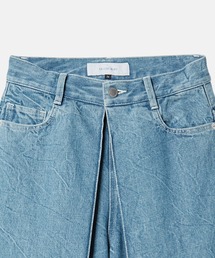 *moripon*モリポン Wide tuck denim/blueタックワイド LURAKU】 tuck wide denim pants / タックワイドデニムパンツ