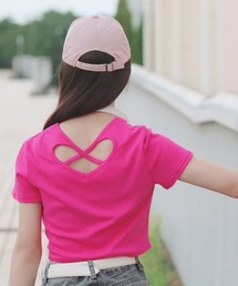 キッズのTシャツ/カットソー（ピンク/桃色系・ショート丈