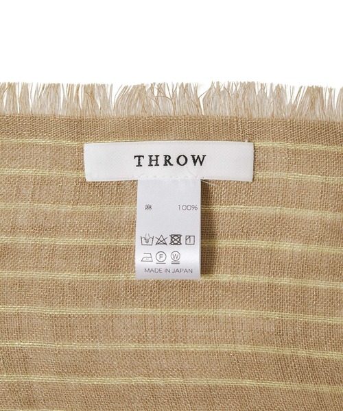 THROW(スロー)の「【THROW(スロー)】ELLIOTライトリネンストライプストール(バンダナ/スカーフ・レディース・キャメル・FREE)」の4枚目の写真