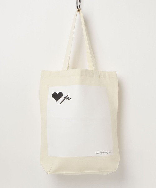 LA POMME petit(ラポミ・プチ)の「LA POMME petit Print Tote Bag(トートバッグ・レディース・ベージュ・FREE)」の1枚目の写真