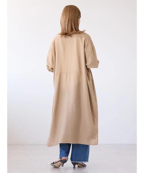 AMERICAN HOLIC(アメリカンホリック)の「接触冷感バンドカラー切替シャツワンピース(シャツワンピース・レディース・キャメル/カーキ/アイボリー/ブラック・M/L)」の10枚目の写真