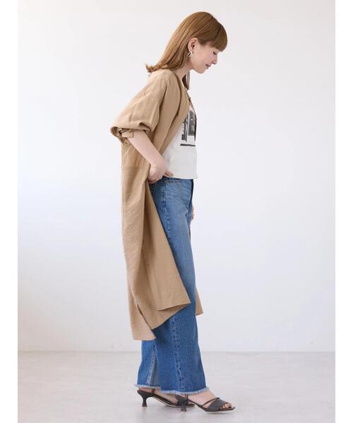 AMERICAN HOLIC(アメリカンホリック)の「接触冷感バンドカラー切替シャツワンピース(シャツワンピース・レディース・キャメル/カーキ/アイボリー/ブラック・M/L)」の11枚目の写真