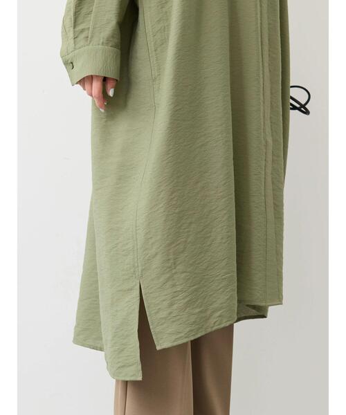 AMERICAN HOLIC(アメリカンホリック)の「接触冷感バンドカラー切替シャツワンピース(シャツワンピース・レディース・キャメル/カーキ/アイボリー/ブラック・M/L)」の20枚目の写真