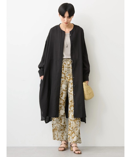 AMERICAN HOLIC(アメリカンホリック)の「接触冷感バンドカラー切替シャツワンピース(シャツワンピース・レディース・キャメル/カーキ/アイボリー/ブラック・M/L)」の2枚目の写真