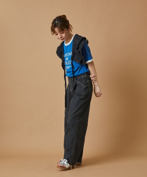 FREAK'S STORE（フリークスストア）の「レトロリンガーTシャツ（Tシャツ/カットソー・レディース・ブルー/オフホワイト/イエロー/ピンク・ﾌﾘ-）」の7枚目の写真