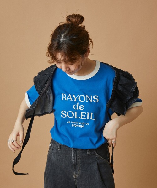 FREAK'S STORE（フリークスストア）の「レトロリンガーTシャツ（Tシャツ/カットソー・レディース・ブルー/オフホワイト/イエロー/ピンク・ﾌﾘ-）」の10枚目の写真