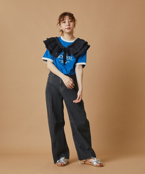 FREAK'S STORE（フリークスストア）の「レトロリンガーTシャツ（Tシャツ/カットソー・レディース・ブルー/オフホワイト/イエロー/ピンク・ﾌﾘ-）」の14枚目の写真