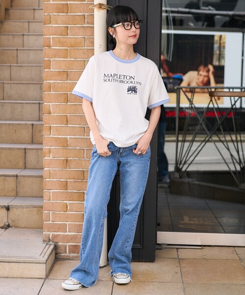【  Jeans】マンハッタン リンガーTシャツ 送関込 セール】レトロリンガーTシャツ（Tシャツ/カットソー）｜FREAK'S