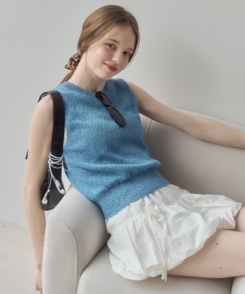 Birthday room（バースデイルーム）の「カラーニットベスト（ベスト・レディース・レッド/イエロー/ブルー・FREE）」の2枚目の写真