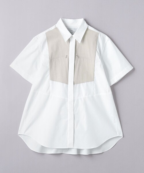 FUMITO GANRYU(フミトガンリュウ)の「<FUMITO GANRYU> KINETIC BOSOM HALF SLEEVE SHIRT/ハーフスリーブ シャツ(シャツ/ブラウス・メンズ・ホワイト/ブラック・1/3/2)」の1枚目の写真