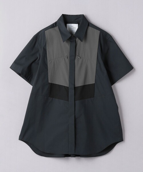 FUMITO GANRYU(フミトガンリュウ)の「<FUMITO GANRYU> KINETIC BOSOM HALF SLEEVE SHIRT/ハーフスリーブ シャツ(シャツ/ブラウス・メンズ・ホワイト/ブラック・1/3/2)」の2枚目の写真
