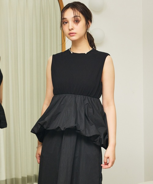 セール】ペプラムバルーンドッキングワンピース（ワンピース）｜Olu