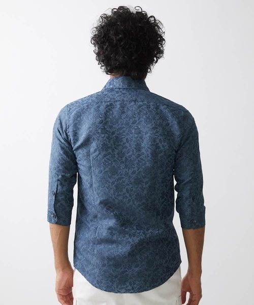 MICHEL KLEIN HOMME (ミッシェルクランオム)の「《日本製》ボタニカル柄七分袖シャツ(シャツ/ブラウス・メンズ・ブルー/ネイビー/パープル・MEDIUM/LARGE/X-LARGE)」の9枚目の写真