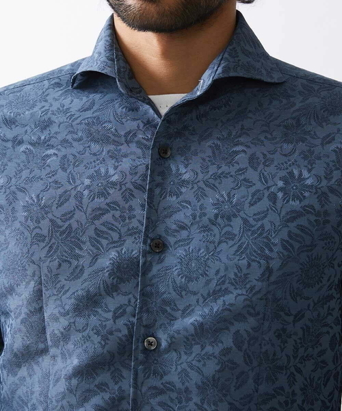 MICHEL KLEIN HOMME (ミッシェルクランオム)の「《日本製》ボタニカル柄七分袖シャツ(シャツ/ブラウス・メンズ・ブルー/ネイビー/パープル・MEDIUM/LARGE/X-LARGE)」の10枚目の写真