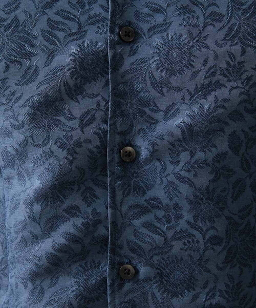 MICHEL KLEIN HOMME (ミッシェルクランオム)の「《日本製》ボタニカル柄七分袖シャツ(シャツ/ブラウス・メンズ・ブルー/ネイビー/パープル・MEDIUM/LARGE/X-LARGE)」の14枚目の写真