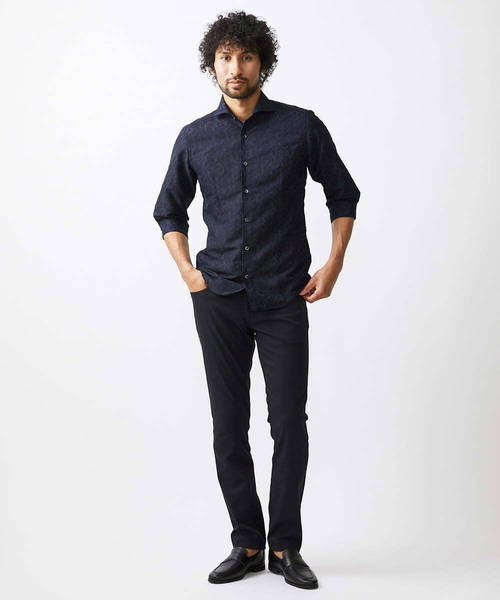 MICHEL KLEIN HOMME (ミッシェルクランオム)の「《日本製》ボタニカル柄七分袖シャツ(シャツ/ブラウス・メンズ・ブルー/ネイビー/パープル・MEDIUM/LARGE/X-LARGE)」の17枚目の写真