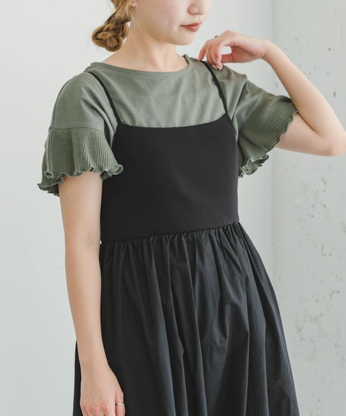 ITEMS URBANRESEARCH（アイテムズ アーバンリサーチ）の「ソデキリカエフレンチTシャツ（Tシャツ/カットソー・レディース・オフホワイト/カーキ/ブラック・FREE）」の3枚目の写真