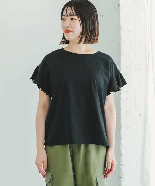 ITEMS URBANRESEARCH（アイテムズ アーバンリサーチ）の「ソデキリカエフレンチTシャツ（Tシャツ/カットソー・レディース・オフホワイト/カーキ/ブラック・FREE）」の21枚目の写真