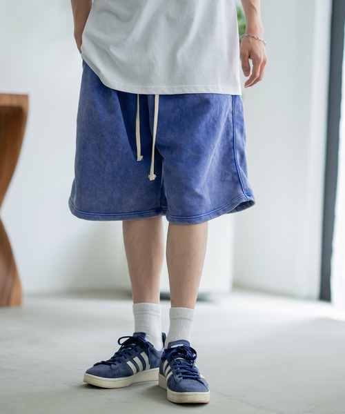 【セール】ピグメント加工 スウェット ショートパンツ（スウェットパンツ）｜improves（インプローブス）